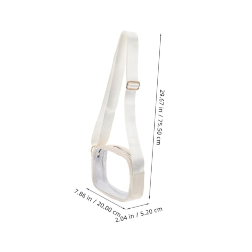 Toyvian Transparente Umhängetasche Klein Verstellbar für Sport und Alltag Klarer Kartenhalter Durchsichtiges Handyetui Leichte Transparente Schultertasche Weiß von Toyvian