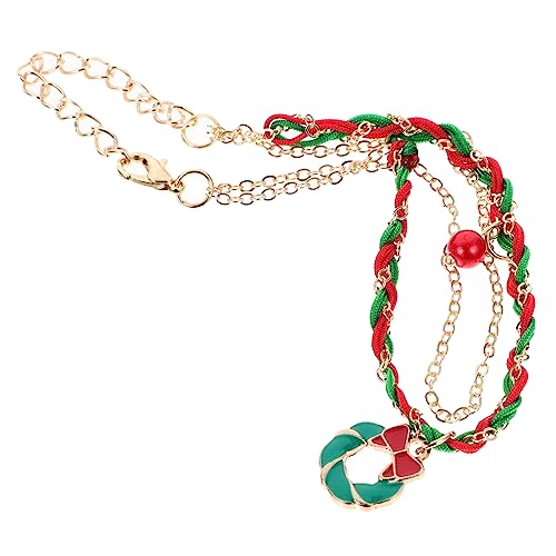 Toyvian Verstellbares Weihnachtsarmband aus Buntem Handgewebtem Nylon mit Charmanten Weihnachtsanhängern Modisches Unisex Armband für Frauen und Männer Festlicher Schmuck für Feiertage von Toyvian