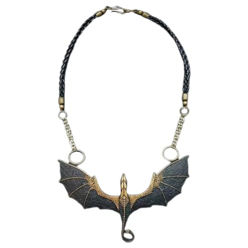 Toyvian Vintage Gothic Drachenanhänger Halskette aus Antikem Stylische Hip Hop Kette für Herren Robustes Design für Alltag und Besondere Anlässe Passende Modeschmuck Geschenkidee von Toyvian