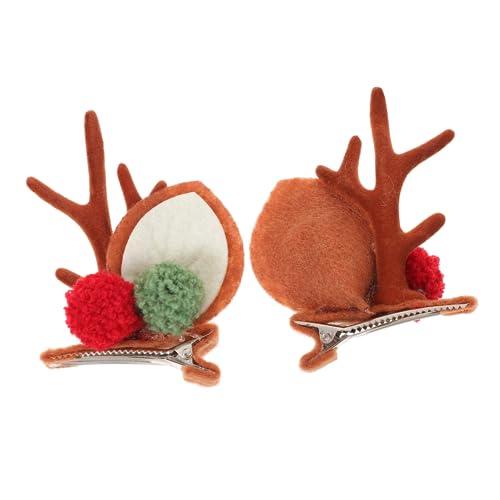 Toyvian Weihnachtliche Geweih Haarclips Süße Rentier Haarspangen Braun Rotgrün Weihnachtsdekoration Festlich für Mädchen und Damen Geeignet für Party und Alltag von Toyvian
