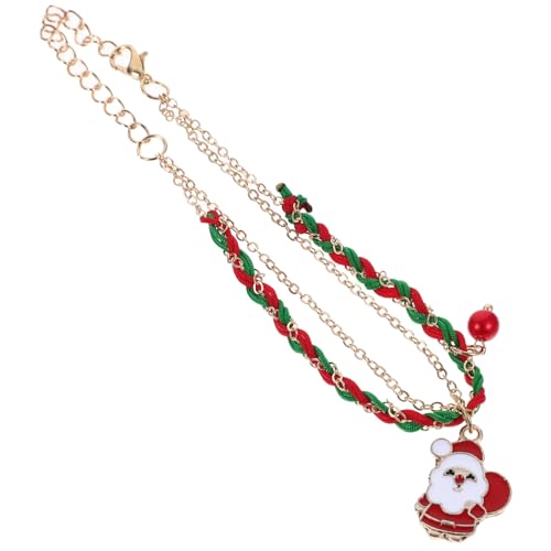 Toyvian Weihnachts Armband Geflochten Verstellbar mit Weihnachtlichen Charms Damen Unisex Dekorative Handgelenkkette Festliche Schmuckidee von Toyvian