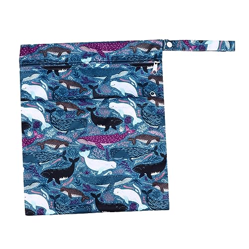 Toyvian wasserdichte Wickeltasche Mit Doppelreißverschlusstaschen Bedruckte Stoffwindel-feucht-trocken-Taschen Babytasche Als Kosmetiktasche Und Aufbewahrungstasche von Toyvian