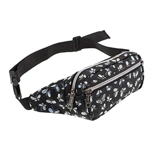 Toyvian wasserdichte Damen Bauchtasche PU Verstellbarer Gürtel Outdoor Waist Bag für Reisen Wandern Fahrrad Shopping Hüfttasche Vielseitig Tragbar Schwarz von Toyvian