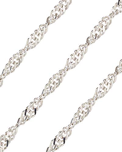 Singapurkette 925 Sterling Silber rhodiniert 45 cm 3,0 mm von Tozman & Lenz Edelmetalle und Schmuck