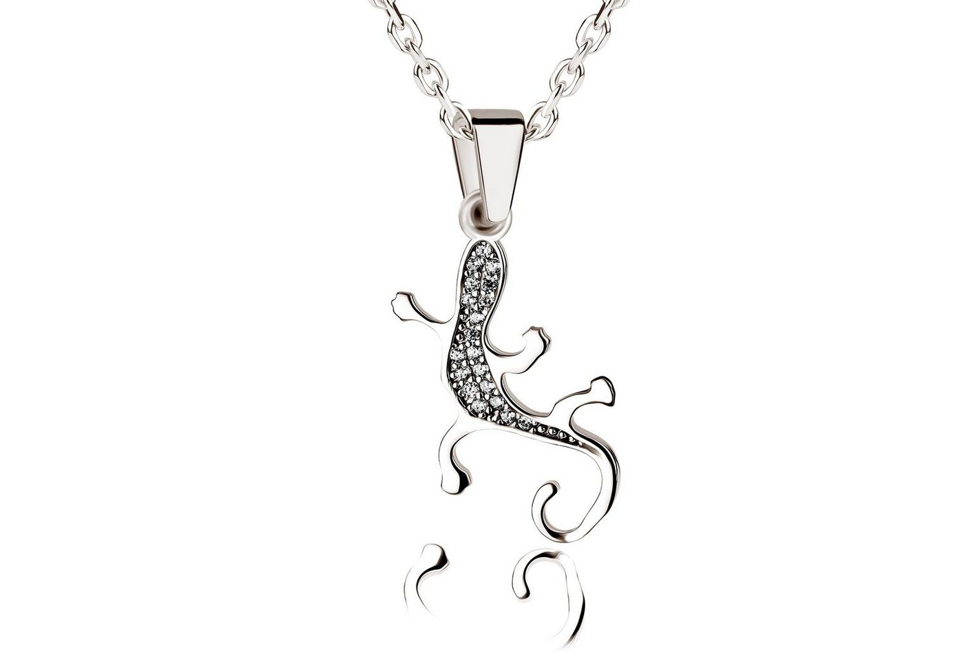 Tozman & Lenz Edelmetalle und Schmuck Kettenanhänger Gecko Anhänger aus Silber Zirkonia weiß von Tozman & Lenz Edelmetalle und Schmuck