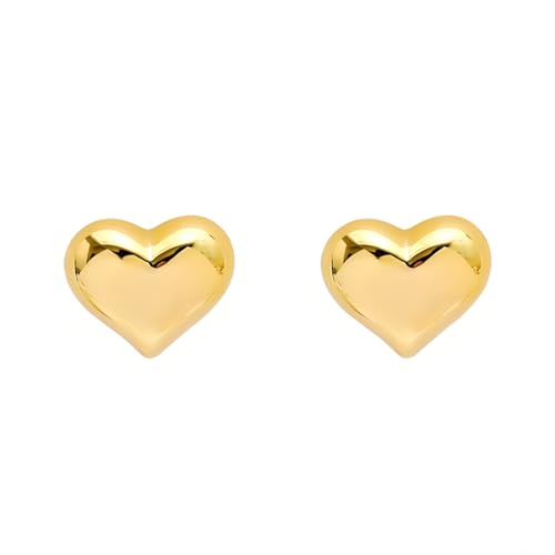 1 Paar Herz Ohrstecker Hypoallergene Edelstahl Klein Ohrringe Piercing Ohr Ohrpiercing Nickelfreie Schmuck Dainty Heart Stud Earrings für Damen Frauen (Gold Farbe) von Tpocean