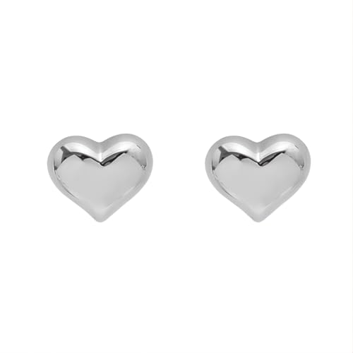 1 Paar Herz Ohrstecker Hypoallergene Edelstahl Klein Ohrringe Piercing Ohr Ohrpiercing Nickelfreie Schmuck Dainty Heart Stud Earrings für Damen Frauen (Silber Farbe) von Tpocean