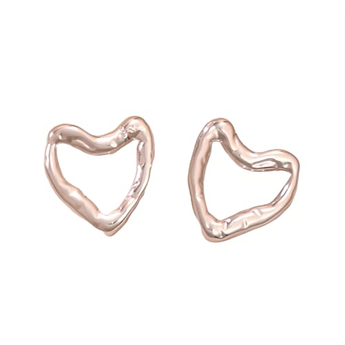 1 Paar Hohles Herz Ohrstecker Hypoallergene Acryl Geometrisch Ohrringe Piercing Ohr Ohrpiercing Nickelfreie Schmuck Trendy Hollow Heart Stud Earrings für Frauen Damen (Silber Farbe) von Tpocean