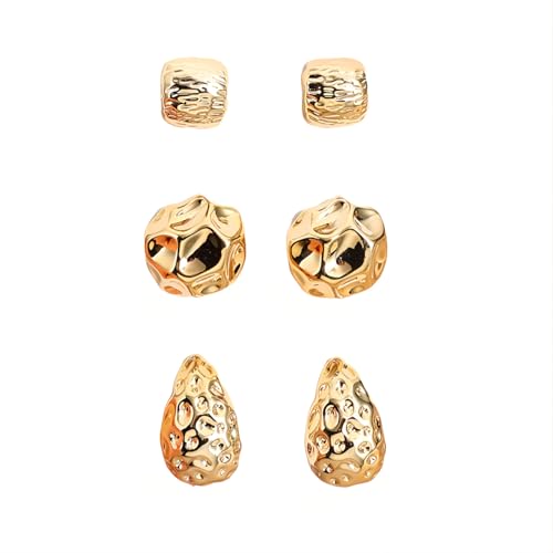 3 Paar Geometrisch Ohrstecker Set Hypoallergene Acryl Ohrringe Piercing Ohr Ohrpiercing Nickelfreie Schmuck Fashion Stud Earrings für Damen Frauen (Gold Farbe) von Tpocean