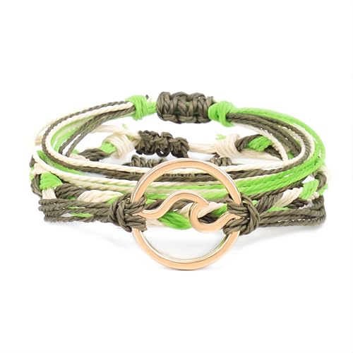 Tpocean 1 Set Surfer Armband Set Surf Freundschaftsarmband Sommer Fußkette Ocean Beach Armbänder Boho Schmuck für Damen Herren Summer String Bracelets Braided Anklets (Grün Farbe) von Tpocean