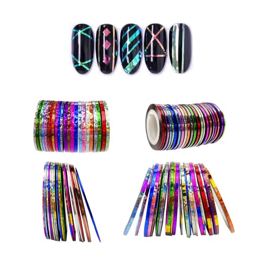 42 Farbe Nail Art Striping Tape Lines Kit,mehrfarbige Rollen Striping Tape Line Matte Texture Klebestift Mermaid Candy Color Striping Tape Line für Nail Art von Tpubmity