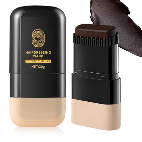Haarfärbekamm, Haarfärbestift, Grauhaarabdeckung Frauen, Temporärer Haarfärbestiftbürste, Haaransatz-Shading Pinsel, Graue haare abdecken für Männer und Frauen (Dunkelbraun, C) von Traboto