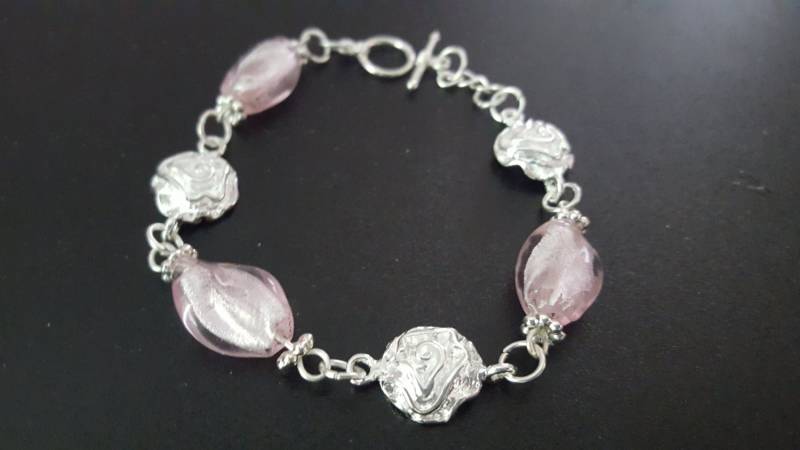 Rosa Und Silber Rosen Armband Rosa Und Silber Rosen Armband von TracesofDesign