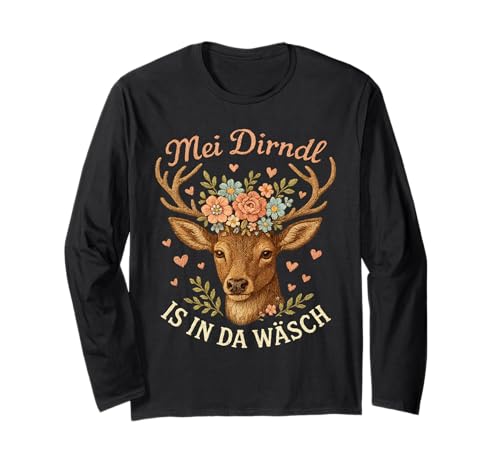 Dirndl Ersatz Tracht MEI is in da Wäsch Oktoberfest lustiges Langarmshirt von Trachten Dirndl is in da Wäsch Trachten Geschenk