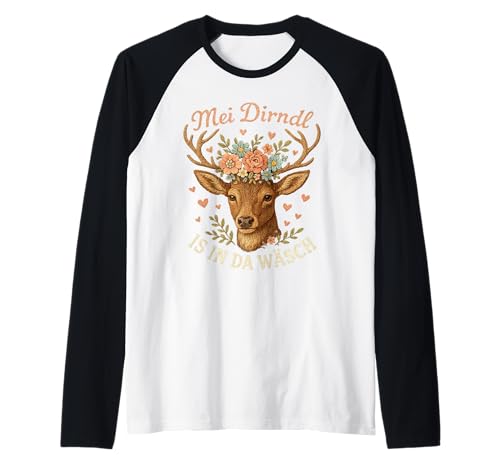 Dirndl Ersatz Tracht MEI is in da Wäsch Oktoberfest lustiges Raglan von Trachten Dirndl is in da Wäsch Trachten Geschenk