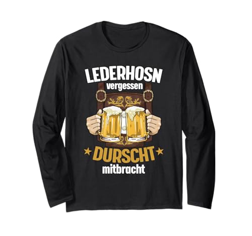Geeignet für Oktoberfest Herren-Trachtentrachten Langarmshirt von Trachten Herren Lederhose Lustiger Oktoberfest