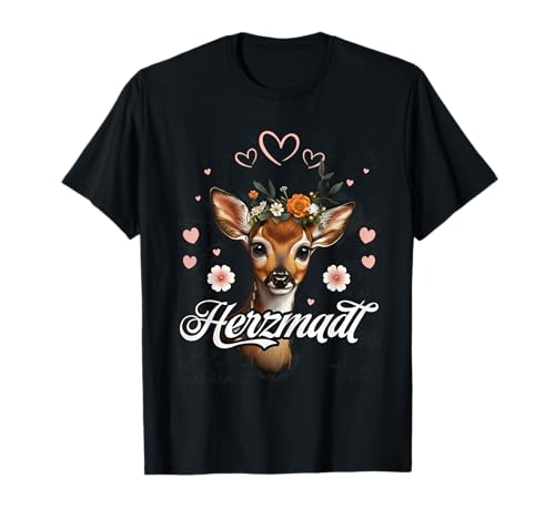 Herzmadl REH Trachten Look passend für Oktoberfest Damen T-Shirt von Trachten Herzmadl Oktoberfest Kollektion