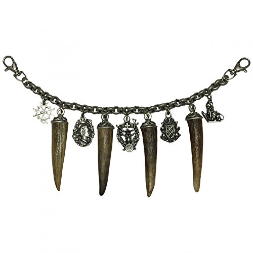 Charivari echt versilbert Kette Tracht Hirschhorn Hirsch Reh Horn Trachtenkette für Lederhose Qualität Unikat Herren Damen Handarbeit Made in Austria von Trachten Mayr