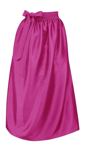 Schürze für Dirndl Trachtenschürze Trachtenkleid Dirndlkleid Dirndlschürze Taftschürze Trachtenmode einfärbig uni Taft grün pink rot rosa blau schwarz Glanz apron, Größe:XL = 46 48 50, Farbe:pink von Trachten Mayr