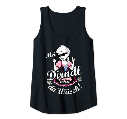 Damen Mei Dirndl is in da Wäsch Passend für Oktoberfest Damen Tank Top von Trachten Shirts Dirndl