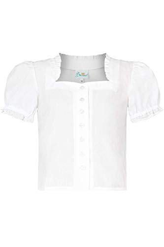 Trachten Stoiber Mädchen Mädchen Trachten-Bluse weiß, WEIß, 98 von Trachten Stoiber