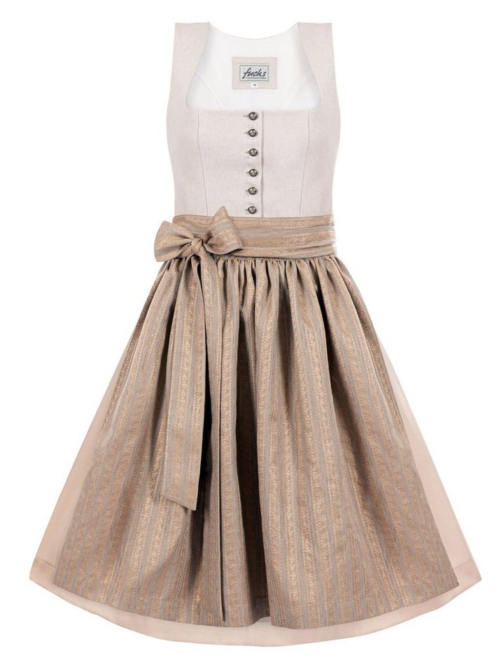 Trachten24.de Dirndl Midi Dirndl Chrisse creme-gold (2-tlg) Rockteil 70cm von Trachten24.de