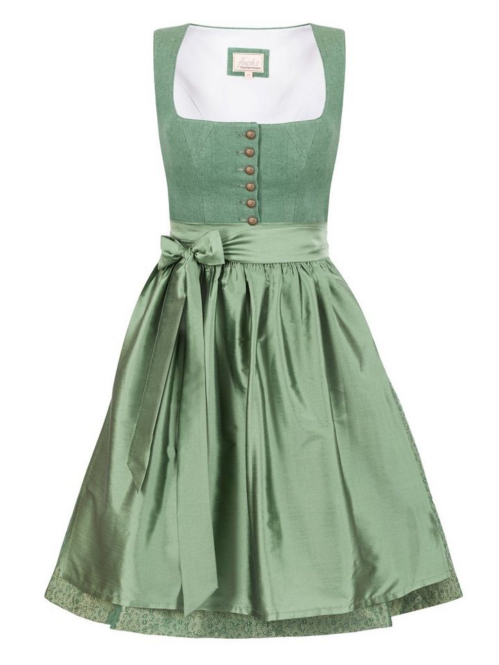 Trachten24.de Dirndl Midi Dirndl Gerda smaragd (2-tlg) Rockteil 65cm von Trachten24.de