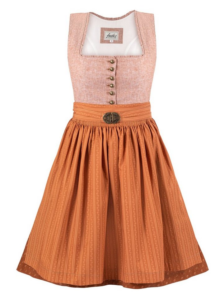 Trachten24.de Dirndl Midi Dirndl Leni zimt (2-tlg) Rockteil 65cm von Trachten24.de