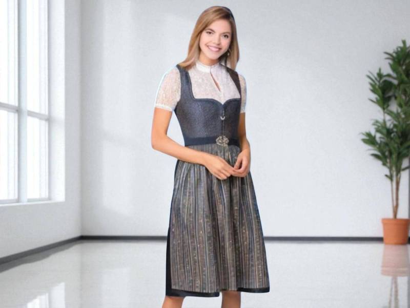 Dirndl Klara Blau Rocklänge 70 cm - Reduzierte Lagerware in Neuware Qualität Dirndlkleid/Österreich Bayern Oktoberfest von Trachtenhans