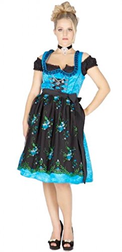 Trachtenhimmel 7876 Country Line 70er Dirndl türkis schwarz Size 36 von Trachtenhimmel