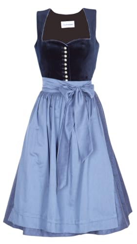 Trachtenhimmel Dirndl Samt Tanja 17264 Marine 70 cm midi Größe 38 von Trachtenhimmel