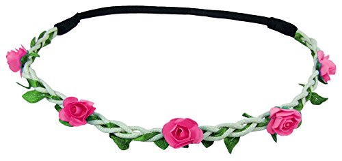 Blumen Haarband Bella mit kleinen Rosen - Pink von Trachtenland