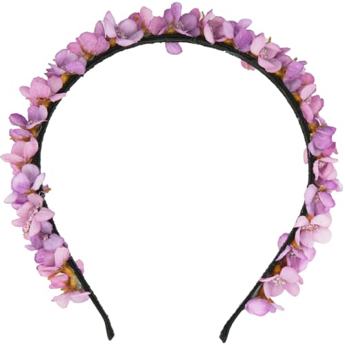 Blumen Haarreif Elfe - Farbauswahl - Kopfschmuck Haarschmuck Hochzeit Oktoberfest Dirndl Blumenmädchen Kirchweih (Flieder, Einheitsgröße) von Trachtenland