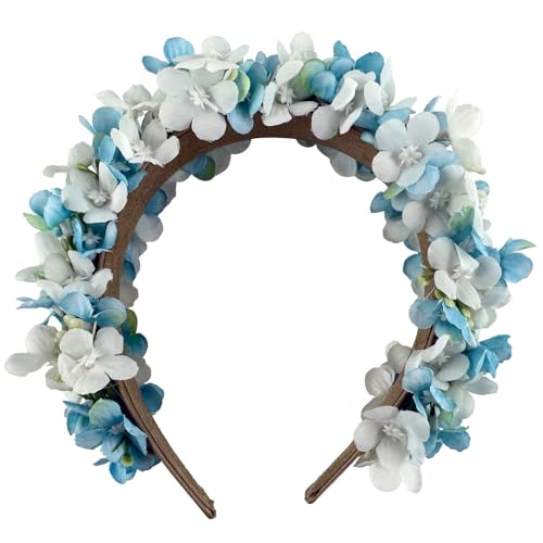 Blumen Haarreif "Marissa" mit zarten Blüten | Haarschmuck zu Dirndl Hochzeit Blumenmädchen (Hellblau, Einheitsgröße) von Trachtenland