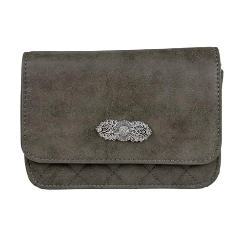 Gesteppte Handtasche "Fabia" mit Trachten Applikation | Dunkelgrau Gesteppte Handtasche "Fabia" mit Trachten Applikation | Dunkelgrau von Trachtenland