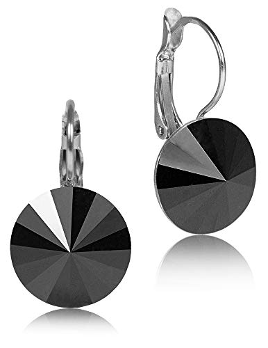 LUISIA Ohrringe Rivoli mit Kristallen von Swarovski - 12 mm - Strass Ohrhänger in vielen verschiedenen Farben von Trachtenland