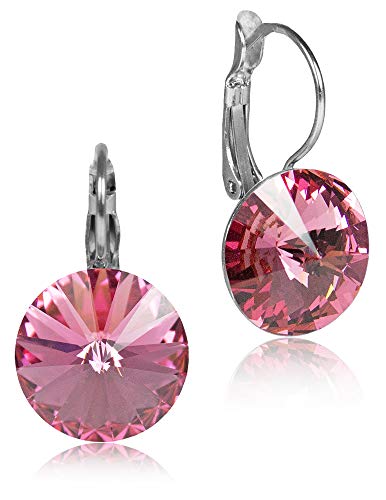 LUISIA Ohrringe Rivoli mit Kristallen von Swarovski - 12 mm - Strass Ohrhänger in vielen verschiedenen Farben von Trachtenland