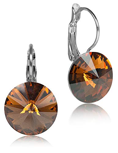 LUISIA Ohrringe Rivoli mit Kristallen von Swarovski - 12 mm - Strass Ohrhänger in vielen verschiedenen Farben von Trachtenland