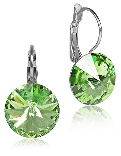 LUISIA® Ohrringe Rivoli mit Kristallen von Swarovski® - 14 mm Peridot/Apfelgrün von Trachtenland