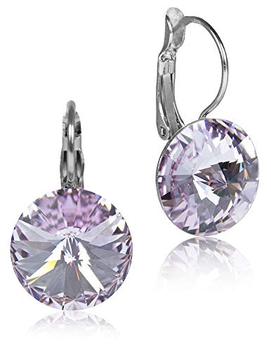 LUISIA® Ohrringe Rivoli mit Kristallen von Swarovski® - 14 mm Violet/Flieder von Trachtenland