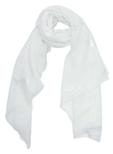 Trachten Schal uni mit Glitter Hirsch - Weiß von Trachtenland