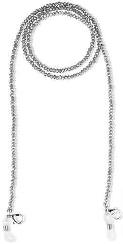 Trachtenland Brillenkette Maskenkette mit Glaskristallperlen - Silber von Trachtenland
