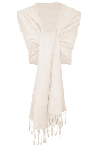 Trachtenland Dirndltuch Stola - Eleganter Schal mit floralem Muster - Trachtentuch zu Dirndl und Lederhose (Beige, ca. 185 x 70 cm) von Trachtenland