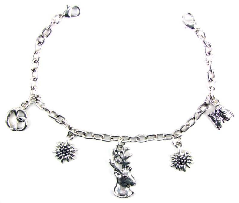 Trachtenland Bauchketten und Fußketten Set Dirndl Charivari Kette mit Hirschkopf von Trachtenland