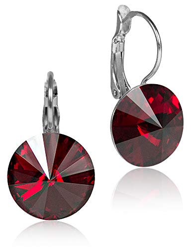 LUISIA Ohrringe Rivoli mit Kristallen von Swarovski - 12 mm - Strass Ohrhänger in vielen verschiedenen Farben von Trachtenland