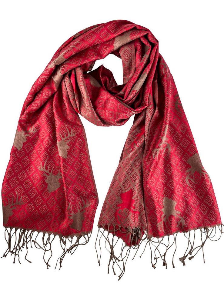 Trachtenland Schal Halstuch mit Hirschkopf Motiv 185 x 70 cm von Trachtenland