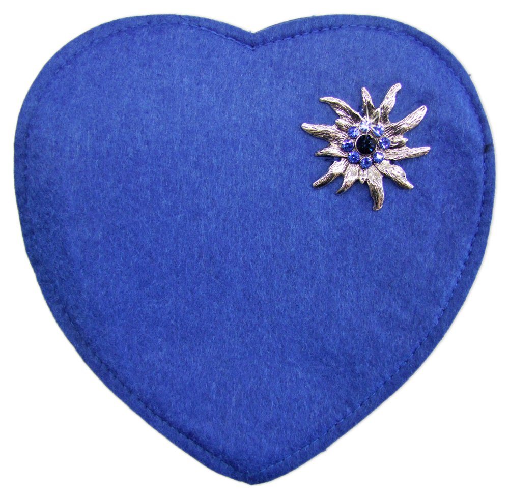 Trachtenland Trachtentasche Herz Trachtentasche mit Edelweiß, Royalblau von Trachtenland