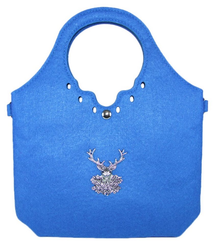 Trachtenland Trachtentasche Trachtentasche kleiner Shopper mit Hirsch Blau von Trachtenland