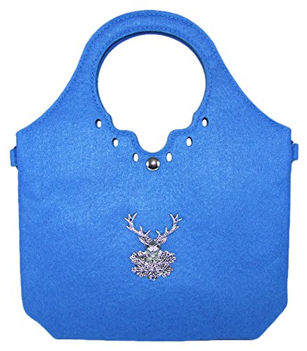 Trachtentasche kleiner Shopper mit Hirsch Blau von Trachtenland