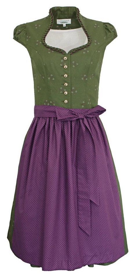 Trachtenmode Hiebaum Dirndl 'Isalie' - Traditionell, Grün Lila 60cm von Trachtenmode Hiebaum